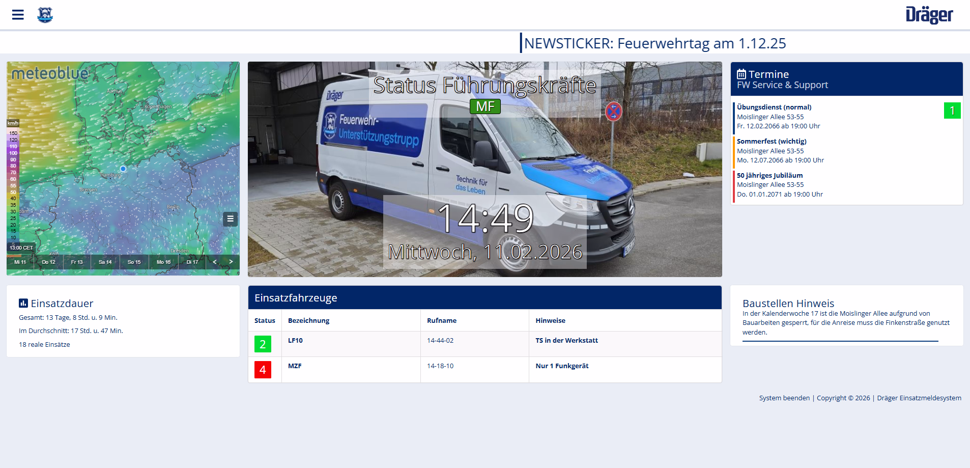 Alarmmonitor für Feuerwehr. Einsatzinformationen auf einen Blick.