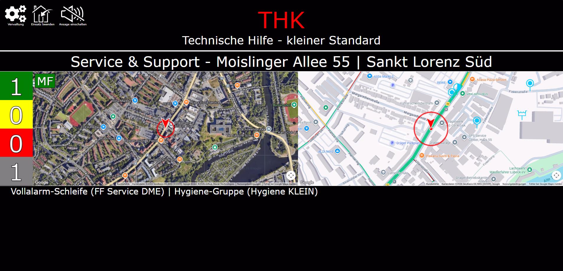 Alarmierung direkt auf dem Monitor